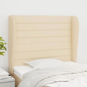 Testiera Ad Orecchio Crema 103x23x118/128 Cm İn Tessuto /