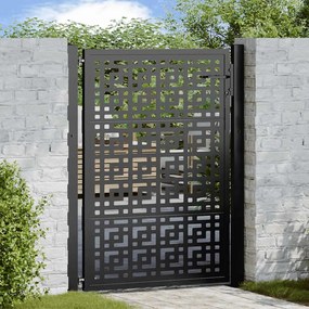 Cancello Giardino Nero 105x130 Cm İn Acciaio Design A Croce /
