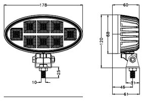 LED Faretto per macchina BLACK LED/160W/10-30V IP69 5700K ovale