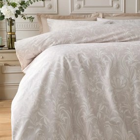 Set copripiumino e federa beige in velluto per letto matrimoniale 200x200 cm Bridgerton Regal Birds – Catherine Lansfield