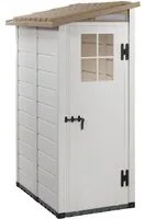 Casetta da Giardino in Resina Tuscany Evo 100.1 addossata, Pavimentazione inclusa, colore Beige, 139x95x201h cm