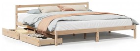 Letto senza materasso 200x200 cm in legno massello di pino