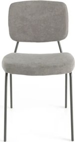 Sedia metallo seduta tessuto Grigio Chiaro - TULLIA 2 sedie