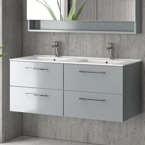 Mobile bagno da 120cm con doppio lavabo e 4 cassetti EL-120L - KAMALU