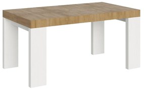 Tavolo allungabile Roxell Mix piano e gambe in diverse finiture, 90x160/264 cm / Quercia Natura / Bianco Frassino