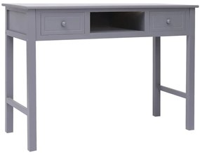 Scrivania Grigia 108x45x76 Cm İn Legno Massello Di Paulownia /