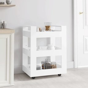 Carrello Da Cucina Bianco 60x45x80 Cm İn Legno Multistrato /