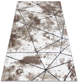 Tappeto moderno COZY Polygons, geometrico, triangoli - Structural due livelli di pile maro