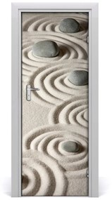 Adesivo per porta interna Pietre sulla sabbia 75x205 cm