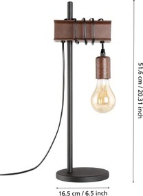 Eglo 43525 - Lampada da tavolo TOWNSHEND 1xE27/10W/230V