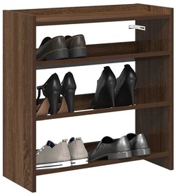 Scarpiera Rovere Marrone 60x25x62 Cm İn Legno Multistrato /