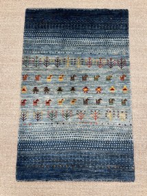 Loribaft Tappeto 60 x 100 Blu (Iran) Annodato A Mano