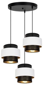 Lampadario a sospensione con filo NESS 3xE27/60W/230V diametro 45 cm nero/bianco