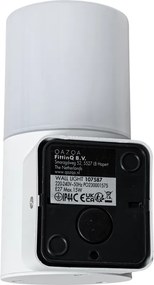 Lampada da parete moderna per esterno bianca con paralume opalino IP44 - Odense