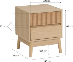 Comodino di colore naturale Iona – Casa Selección