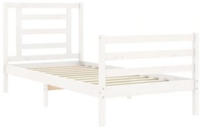 Giroletto con testiera bianco small single legno massello