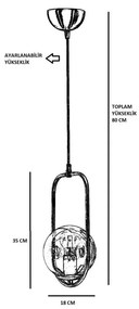 Lampadario color rame con paralume in metallo ø 18 cm Ahu – Opviq lights