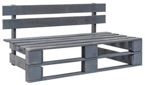 Divano centrale da giardino pallet legno pino impregnato grigio