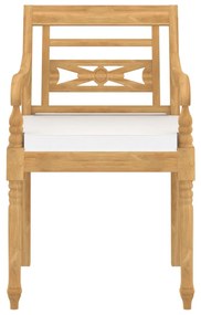 Sedie Batavia con Cuscini 6 pz in Legno Massello di Teak