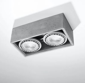 Sollux SL.0884 - Plafoniera QUATRO 2xGU10/40W/230V calcestruzzo