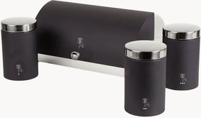 Portapane con contenitori in acciaio inox, set da 4