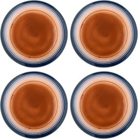 Set di piatti blu/arancioni in gres 4 pz ø 27 cm Tatum – Bloomingville