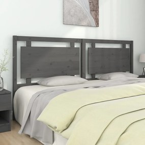 Testiera Per Letto Grigia 205,5x4x100 Cm Legno Massello Di Pino /
