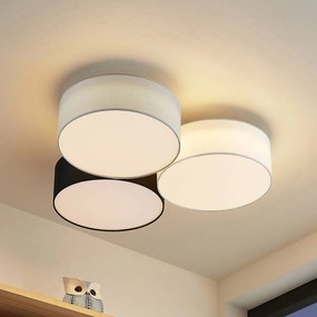 Plafoniera soffitto Janita Lindby, dimmerabile, Nero, Soggiorno / Sala da pranzo, Tessuto / Stoffa / Seta, Moderno, Plafoniera