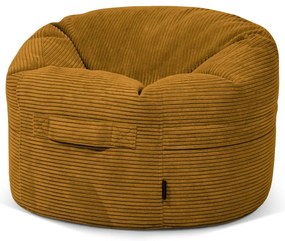 Pouf a sacco per bambini color senape con rivestimento in velluto a coste Roll 80 – SLOWDOWN