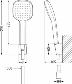 Mexen R-33 set doccia puntuale, cromo/bianco - 785335052-02