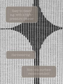 Tappeto da interno/esterno rotondo bianco e nero ø 160 cm Duet Bowen – NORTHRUGS