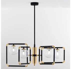 Jupiter 1985 - Lampadario a sospensione con supporto rigido IBRA 5xG9/10W/230V nero/oro