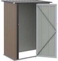 Casetta Box da Giardino 143x89x186 cm Porta con Chiavistello in Acciaio Marrone