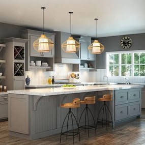 Immax 08256L - Lampadario a sospensione con filo PINCHOS 1xE27/40W/230V diametro 40 cm bambù