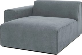 Divano componibile grigio (con penisola a sinistra) con rivestimento in velluto a coste Sting – Scandic