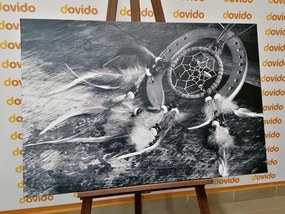 Quadro su tela – Acchiappasogni in bianco e nero