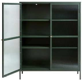 Vetrina in metallo verde Bronco, altezza 140 cm - Unique Furniture