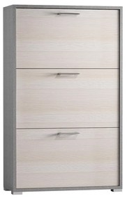 Scarpiera doppia profondità 3 ante doppia profondità L 67 x H 112 x P 28 cm 18 paia, grigio