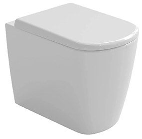 Wc a Terra Senza Brida Azzurra Ceramica "Aurea" Bianco Lucido