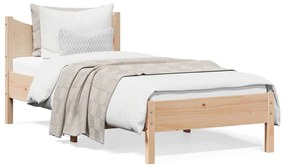 Letto Senza Materasso 90x190 Cm İn Legno Massello Di Pino /