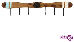 vidaXL Appendiabiti da Parete 6 Ganci Massello di Sheesham 108x6x19 cm