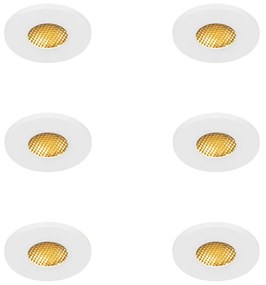 Set di 6 faretti da incasso moderni da bagno bianchi IP54 - Shed Honey