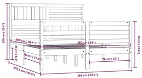 Giroletto il Legno Massello Bianco 160x200 cm