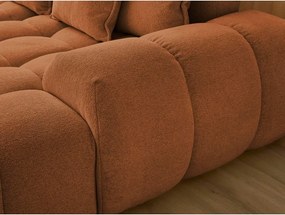 Divano angolare color terracotta allungabile e con contenitore (penisola a sinistra/a U) con rivestimento in ciniglia Everest – Bobochic Paris