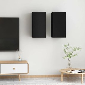 Mobili tv neri 2 pz 30,5x30x60 cm in truciolato