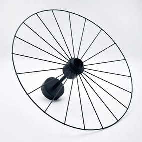 Lampadario a sospensione con supporto rigido MONTANA 1xE27/15W/230V diametro 45 cm nero