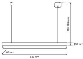 Lampadario a sospensione con filo LUNGO T8 1xG13/9W/230V nero