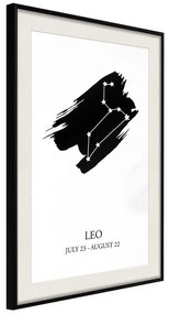 Poster  Zodiac: Leo I  Cornice Quadri Cornice nera con pass-partout, Larghezza x Altezza Home decor 20x30