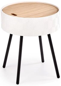 Tavolino da salotto AURA 45x38 cm bianco/nero/beige