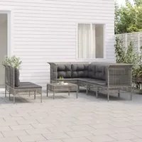 Set Divani da Giardino 8 pz con Cuscini in Polyrattan Grigiocod mxl 124628